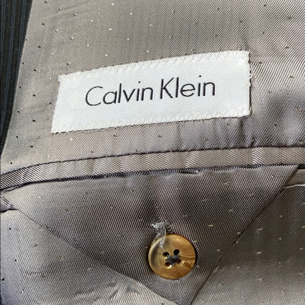 Calvin Klein Dark Blue Striped Suit Jacket 40R - Picture 10 of 11